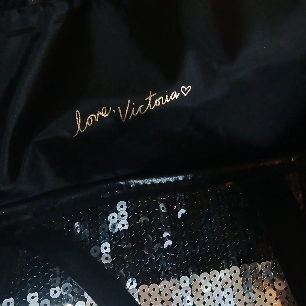 Victoria's Secret Limited Edition Black Embellished Glam Tote Bag